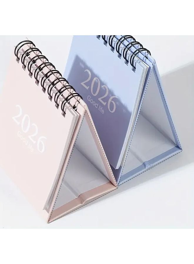 تقويم مكتبي أزرق صغير 2026، أسلوب موراندي بسيط، عرض أسبوعي وشهري - Image 2
